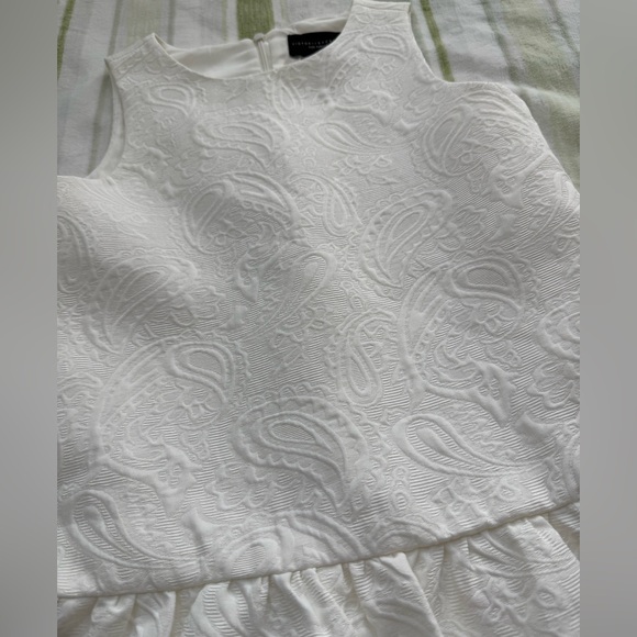 Victoria Beckham White Brocade Drop-Waist Dress for Girls - Picture 2 of 8